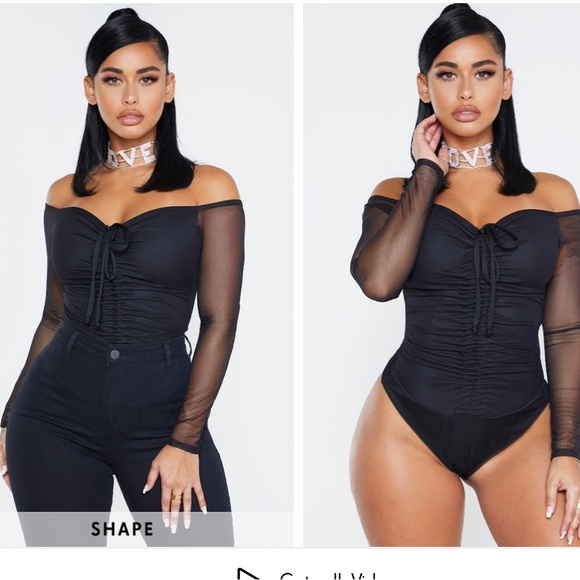 Black mesh off the shoulder long sleeve - Picture 4 of 4